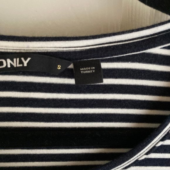 Only Women's Black Striped Top - Picture 2 of 2